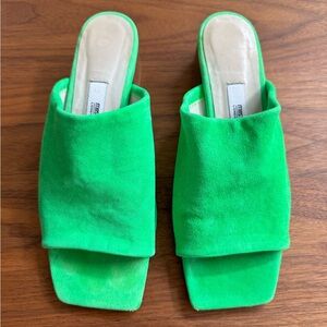 Miista Neon Green Mules